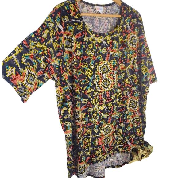 Nwot LulaRoe XL Irma Top Tribal Shirt Relaxed Hi Low Tunic Geometric Print Women - Picture 1 of 7